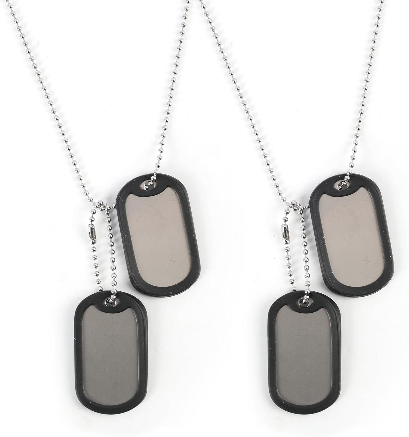 2-Piece Personalized Dog Tags, Army Dog Tags Stainless Steel Labels Military Set Suitable for Animals Lovers, Pet Fashion Style Cosplay Accessories DIY Pet Name Labels