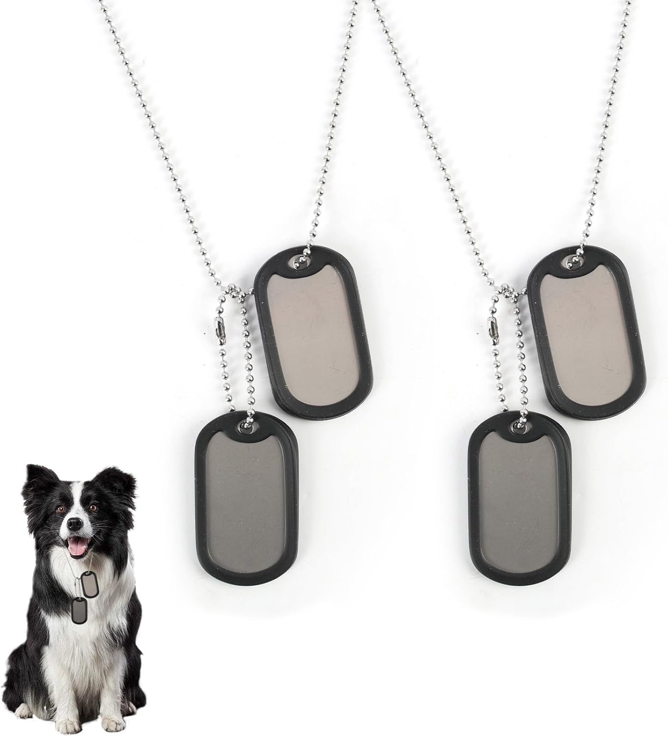 2-Piece Personalized Dog Tags, Army Dog Tags Stainless Steel Labels Military Set Suitable for Animals Lovers, Pet Fashion Style Cosplay Accessories DIY Pet Name Labels - Image 7
