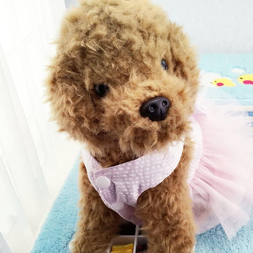 Dog Dresses, Fashion Pet Dog Clothes, Striped Mesh Puppy Dogs Princess Dresses (Pink, Large) - Image 7
