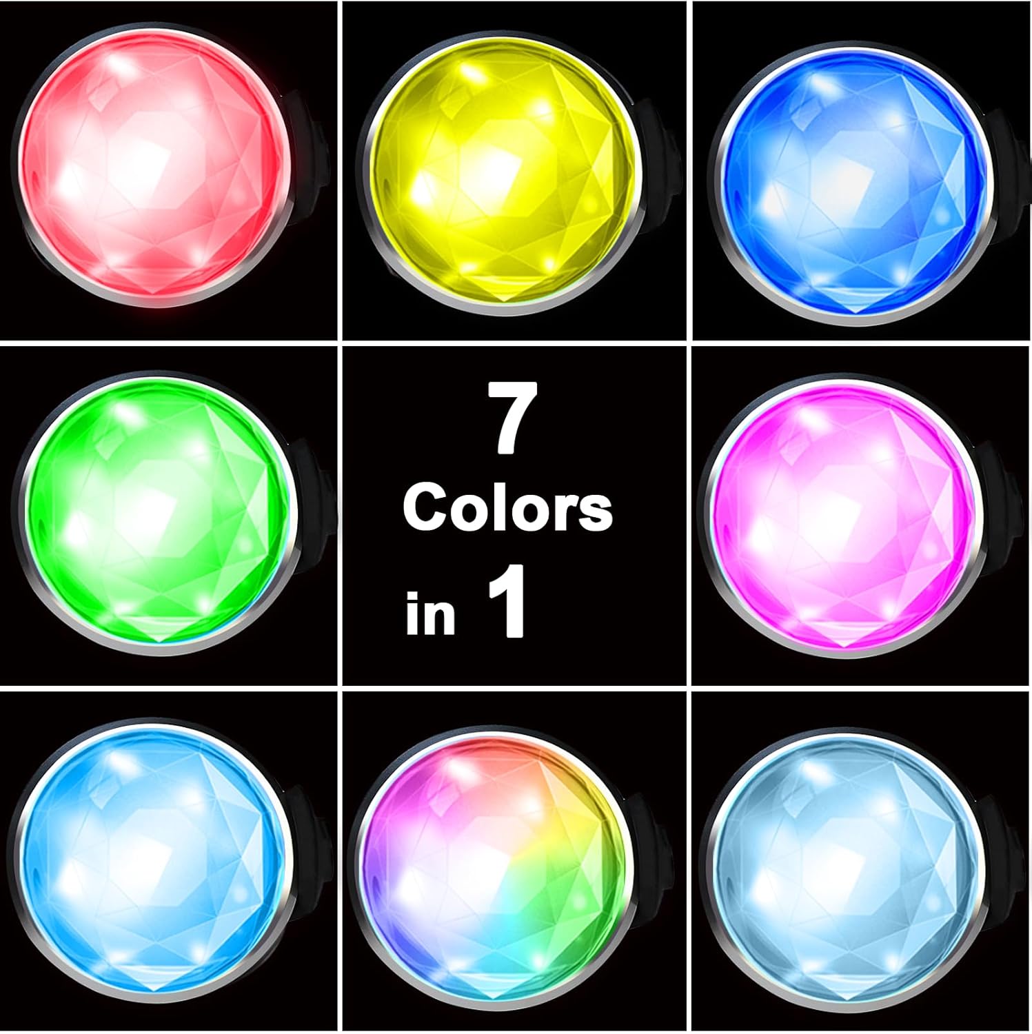 Tubasion 2-Pack Rechargeable Dog Collar Light, 2025 Best 7 Color Changing Light for Dog Collar with 100% Waterproof and Durable Silicone Band. Dog Lights for Night Walking, Camping, Bike - Image 2