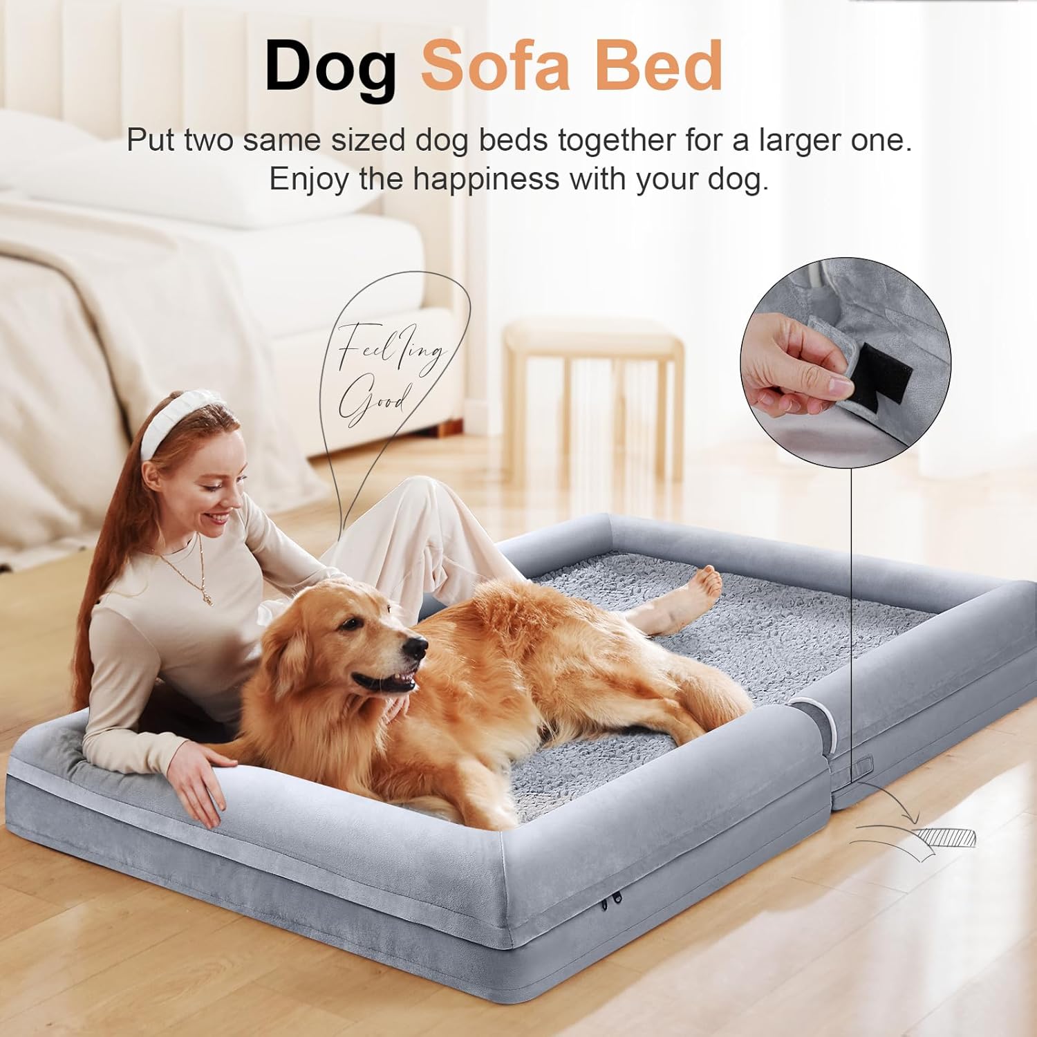 Large Dog Bed Orthopedic Washable: Beds Bolster XL Bed Large Big Dogs Memory Foam Couch Sofa Waterproof with Removable Cover - Image 3