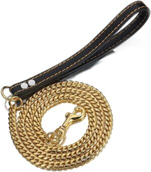 Strong Dog Chain Gold Leash Long 3F...