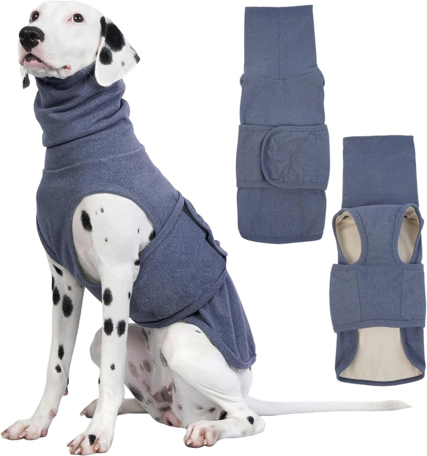 ROZKITCH Calming Hoodie for Dogs, Dog Sweatshirts for Medium Dogs with Hoodie Soft Ears Cover Wrap, Anti Itch Pet Shirt for Fireworks Travel Vet Visit, Anxiety Vest Blue M - Image 9
