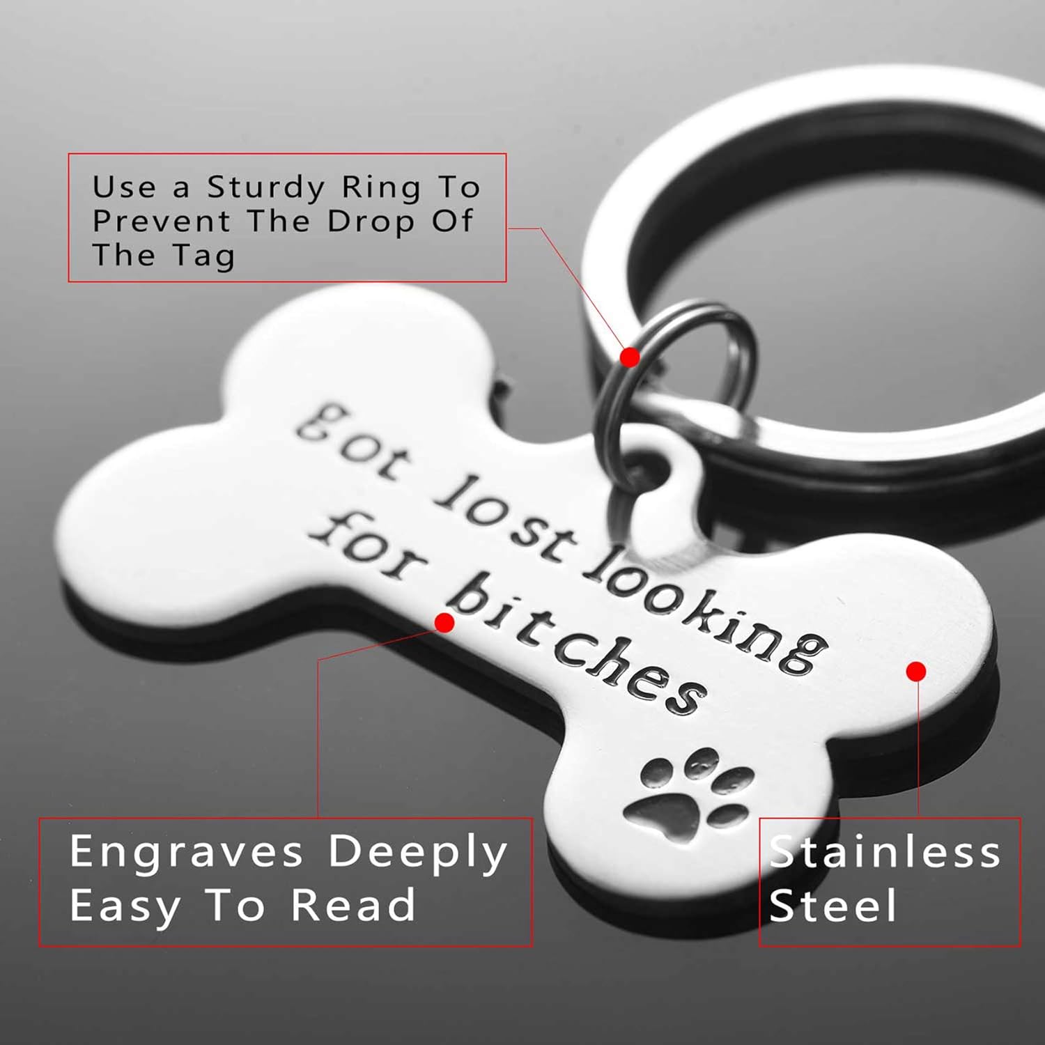 Got Lost Looking for Bitches Dog ID Tag - Unique Pet Id Tag - Dog Tag - Cat Tag - Custom Pet Tag - Image 5