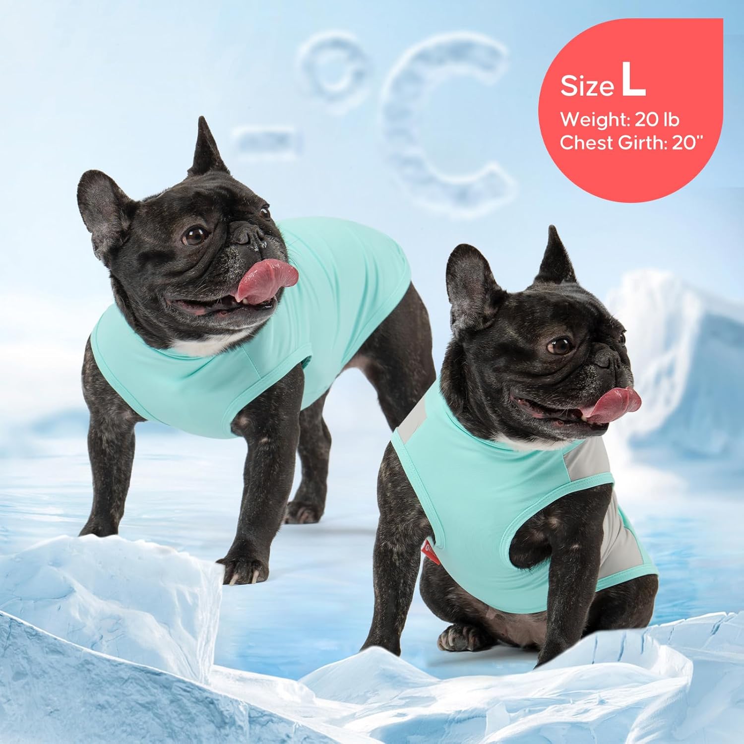 KYEESE 2Pack Dog Cooling Shirt, Breathable Dog Shirt for Small Medium Dogs Boy, Sun Protection Reflective Pet Vest, Lightweight Soft Tank Top Sleeveless Summer Dogs Clothes, Blue, XL - Image 6