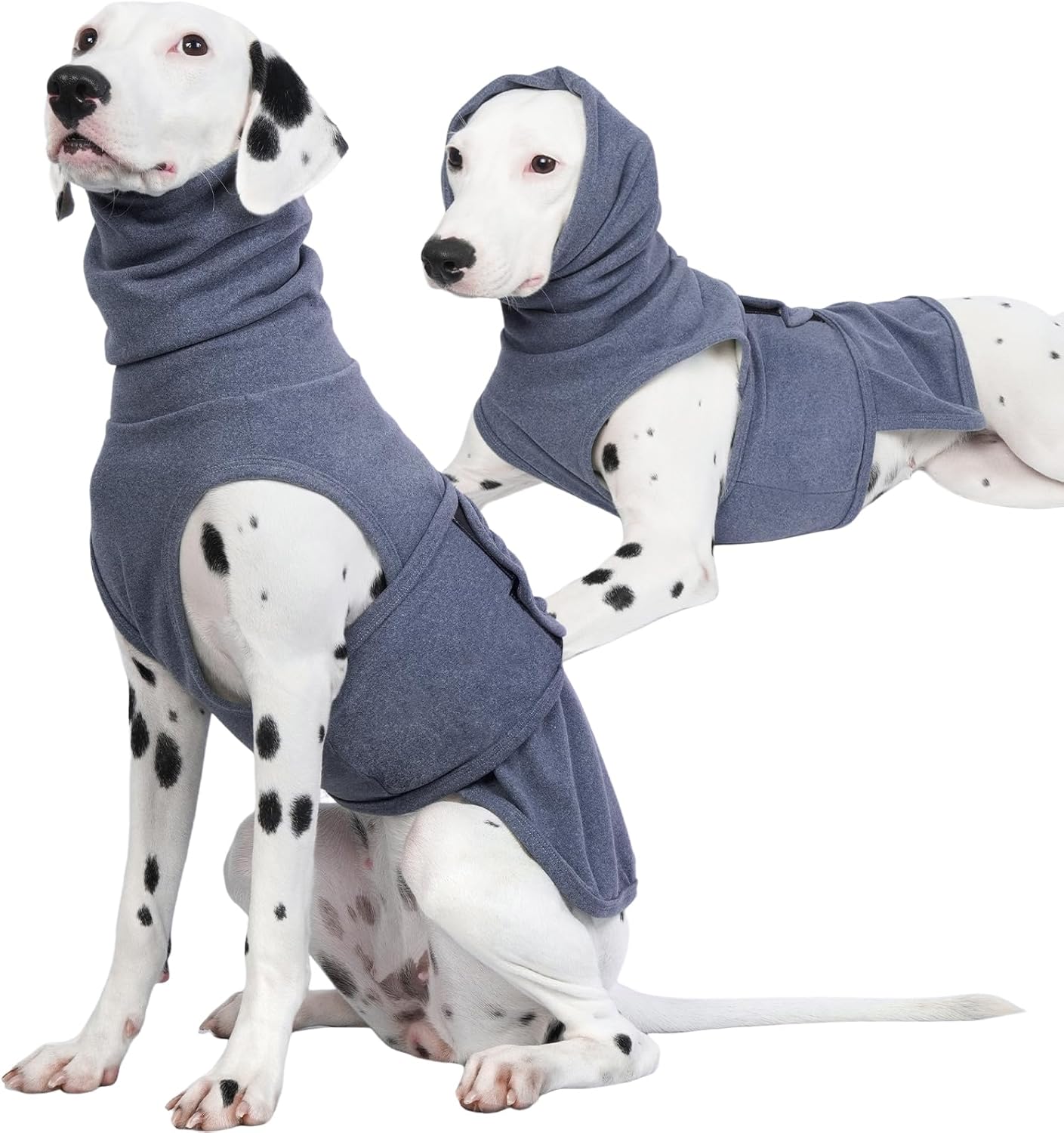 ROZKITCH Calming Hoodie for Dogs, Dog Sweatshirts for Medium Dogs with Hoodie Soft Ears Cover Wrap, Anti Itch Pet Shirt for Fireworks Travel Vet Visit, Anxiety Vest Blue M