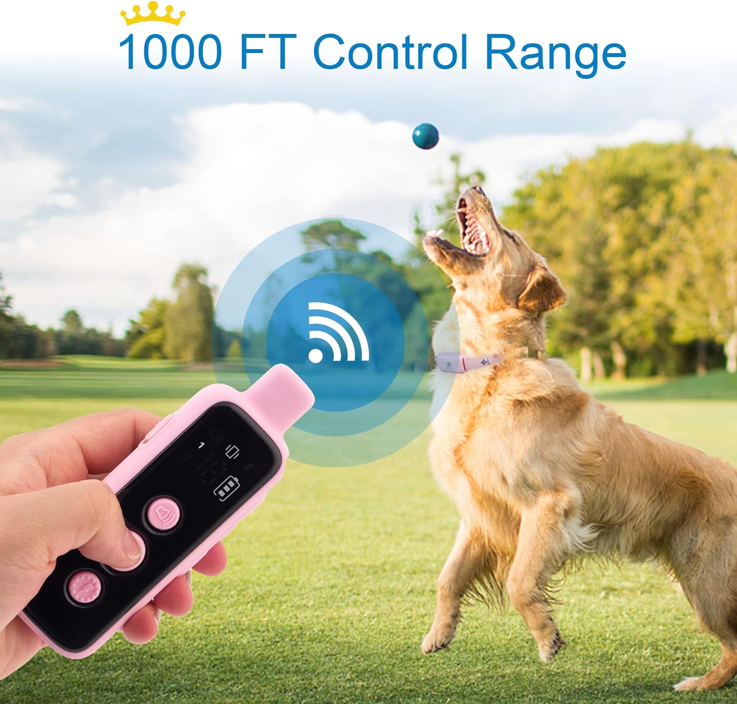 Bousnic Dog Shock Collar for 2 Dogs - (8-120lbs) Waterproof Rechargeable Electric Dog Training Collar with Remote for Small Medium Large Dogs with Beep Vibration Safe Shock Modes(Pink) - Image 4