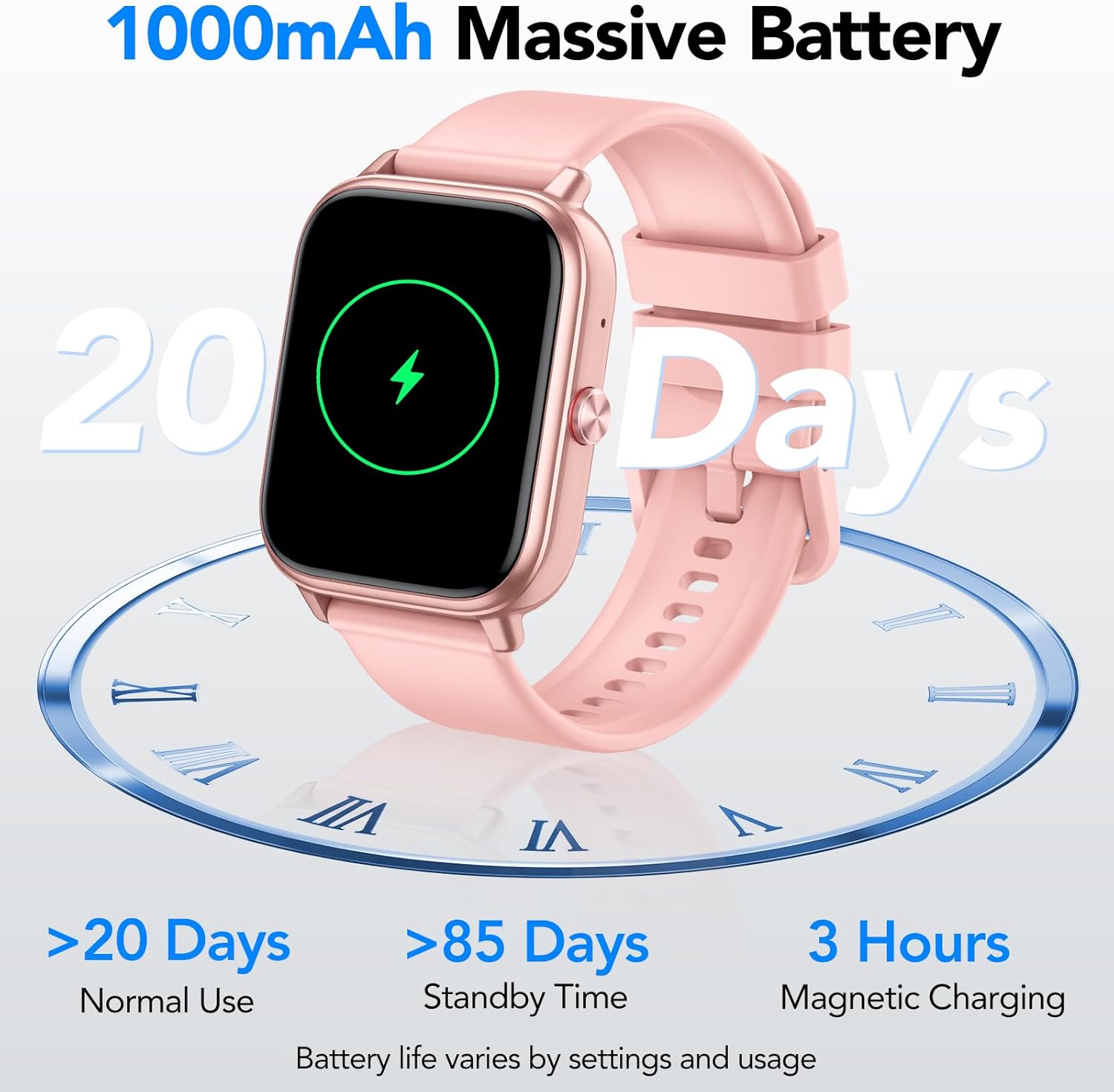 Smart Watch for Men Women (Answer/Make Calls), 1.83" HD Touchscreen Fitness Tracker, 480Hrs Playtime,112+ Sports Modes,Fitness & Sleep Tracker,Health,Fitness Watch for Android/iOS,IP68 Waterproof,Rose - Image 2