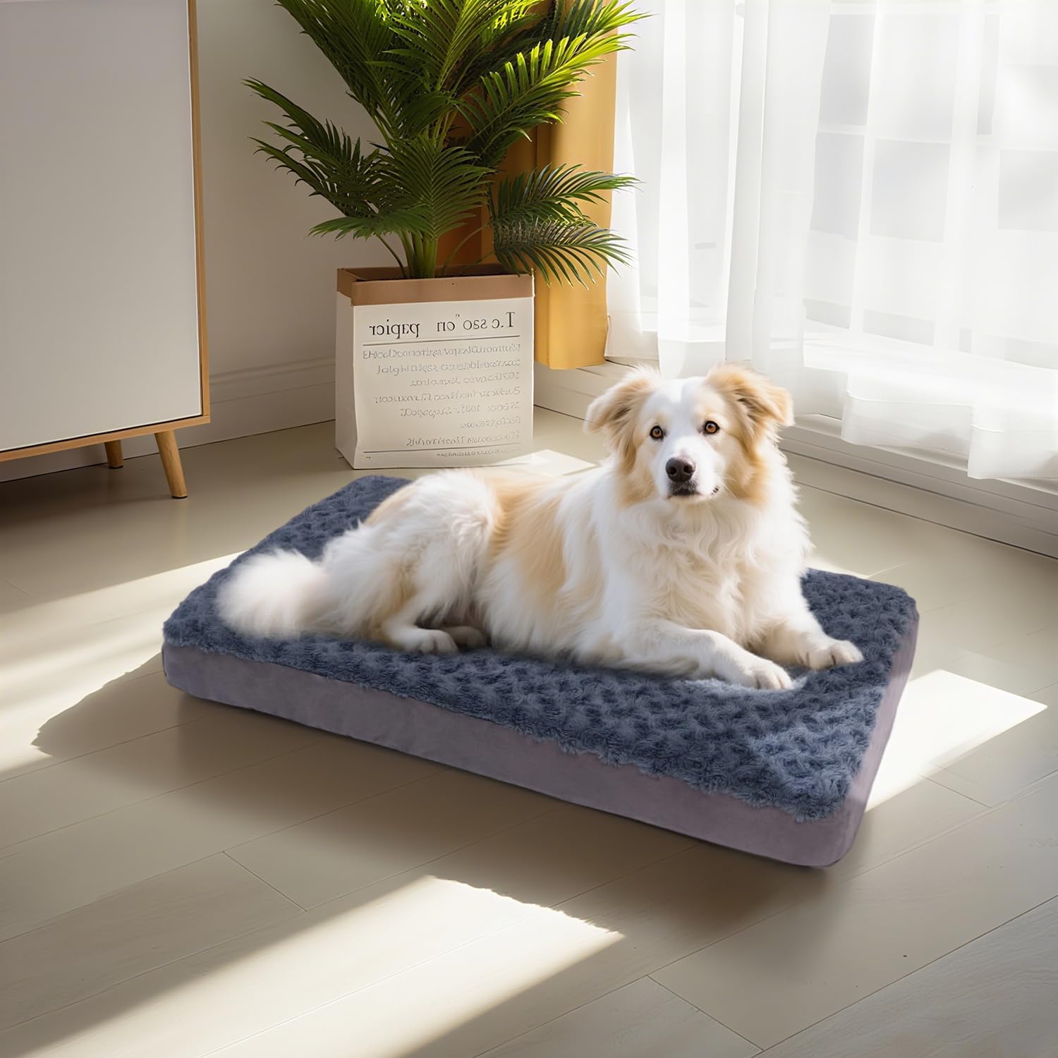 Orthopedic Memory Foam Bed for Large Dogs, Waterproof Cooling Pet Mats for Crate with Removable Washable Cover,Ideal for Arthritic Dogs, L(35inch,65Lbs) - Image 2