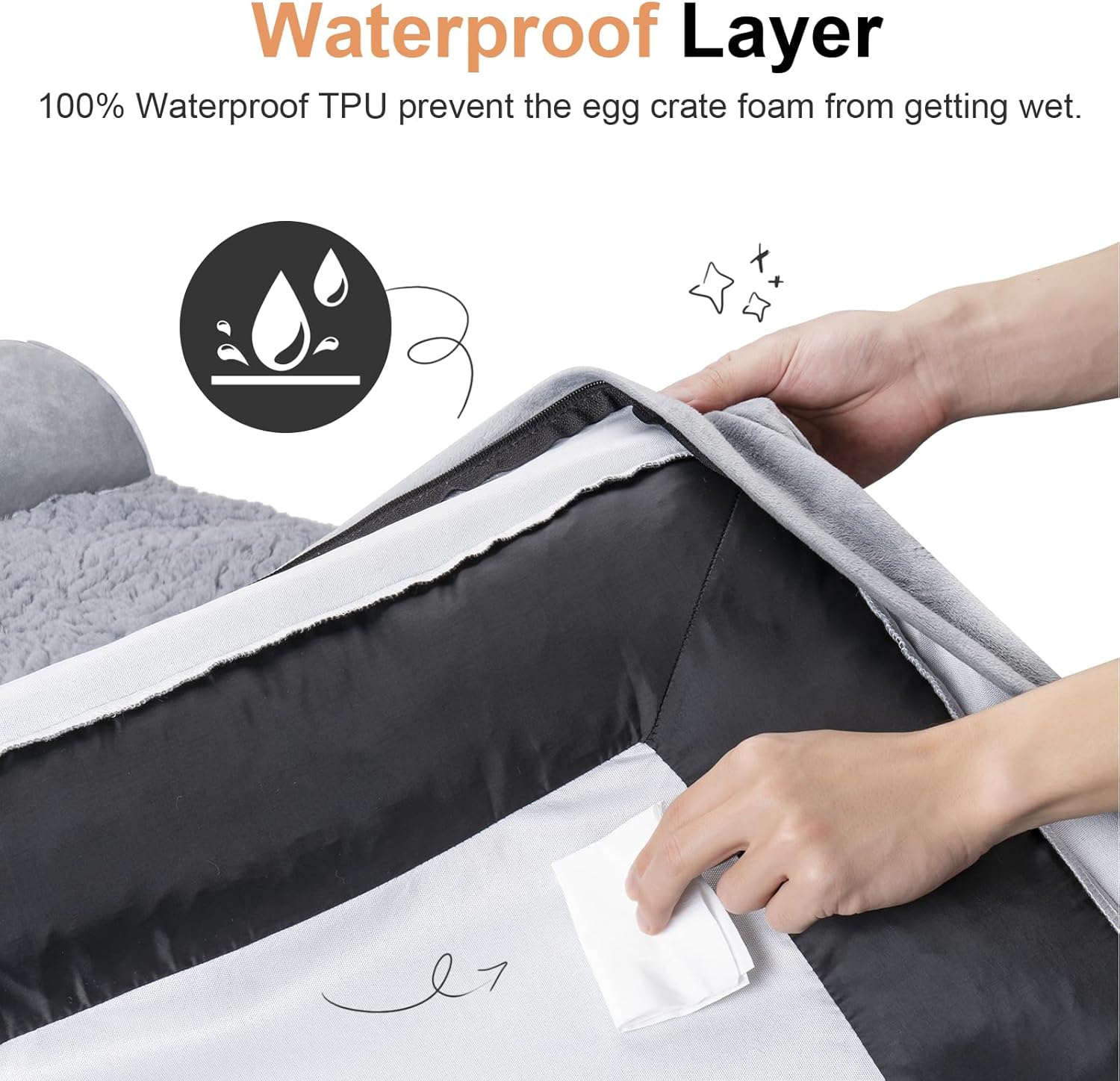 Large Dog Bed Orthopedic Washable: Beds Bolster XL Bed Large Big Dogs Memory Foam Couch Sofa Waterproof with Removable Cover - Image 4
