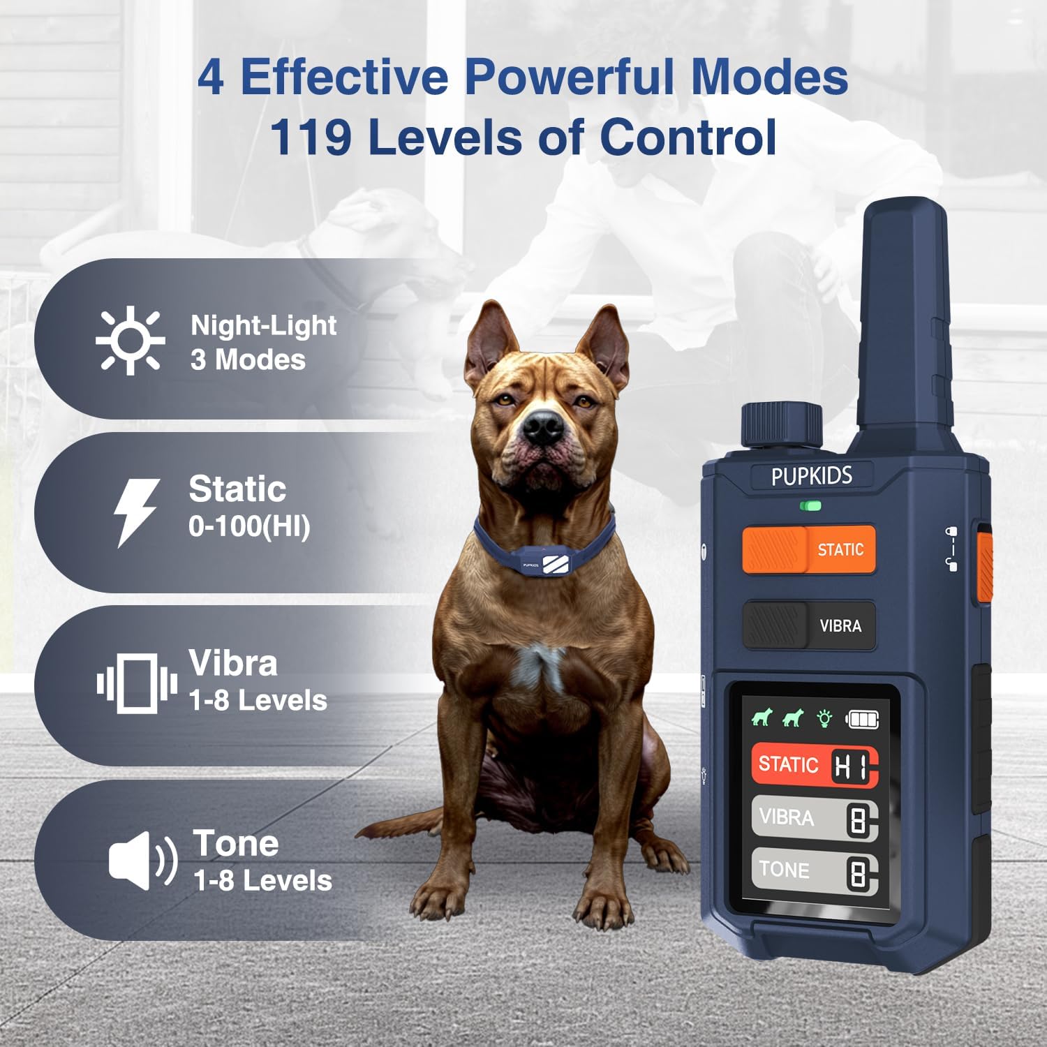 Dog Shock Collar - 4200FT Dog Training Collar with Remote for 20-140lbs Dogs, Innovative E Collar for Dogs Training with 4 Training Modes, Rechargeable Electric E-Collar for Large Dogs - Image 3