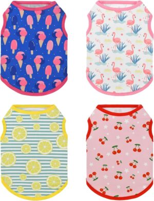 Vehomy 4-Pack Dog Summer Shirt Pupp...