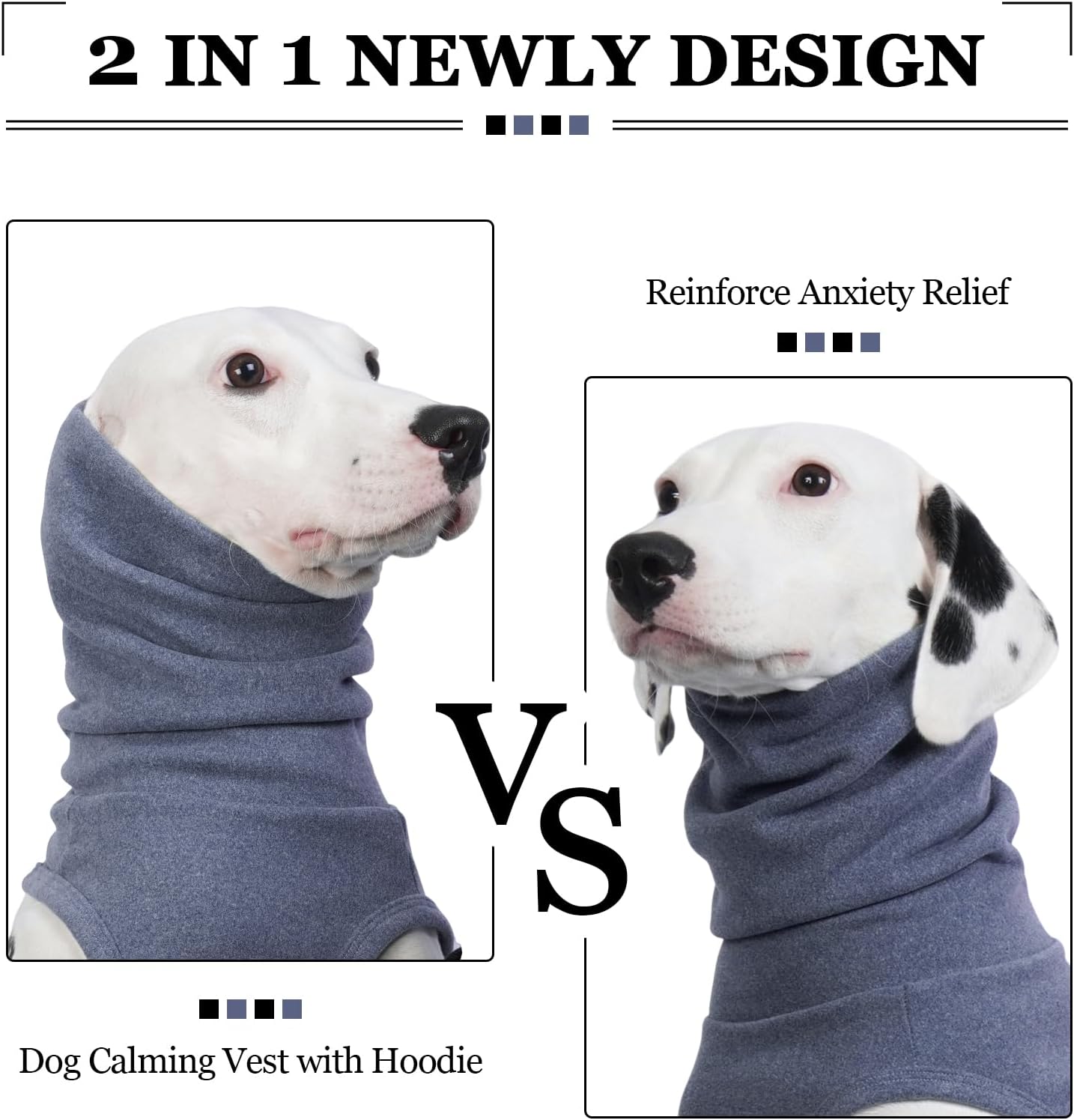 ROZKITCH Calming Hoodie for Dogs, Dog Sweatshirts for Medium Dogs with Hoodie Soft Ears Cover Wrap, Anti Itch Pet Shirt for Fireworks Travel Vet Visit, Anxiety Vest Blue M - Image 6