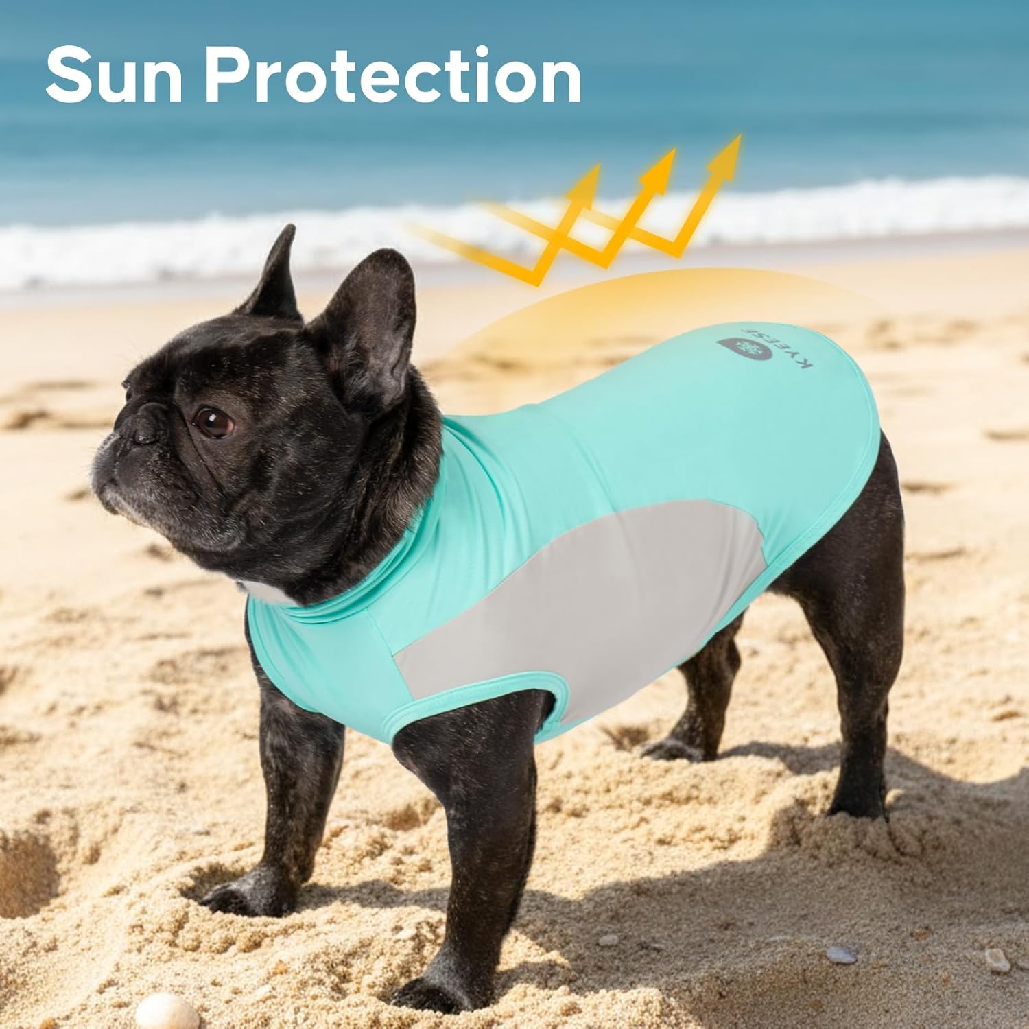 KYEESE 2Pack Dog Cooling Shirt, Breathable Dog Shirt for Small Medium Dogs Boy, Sun Protection Reflective Pet Vest, Lightweight Soft Tank Top Sleeveless Summer Dogs Clothes, Blue, XL - Image 4