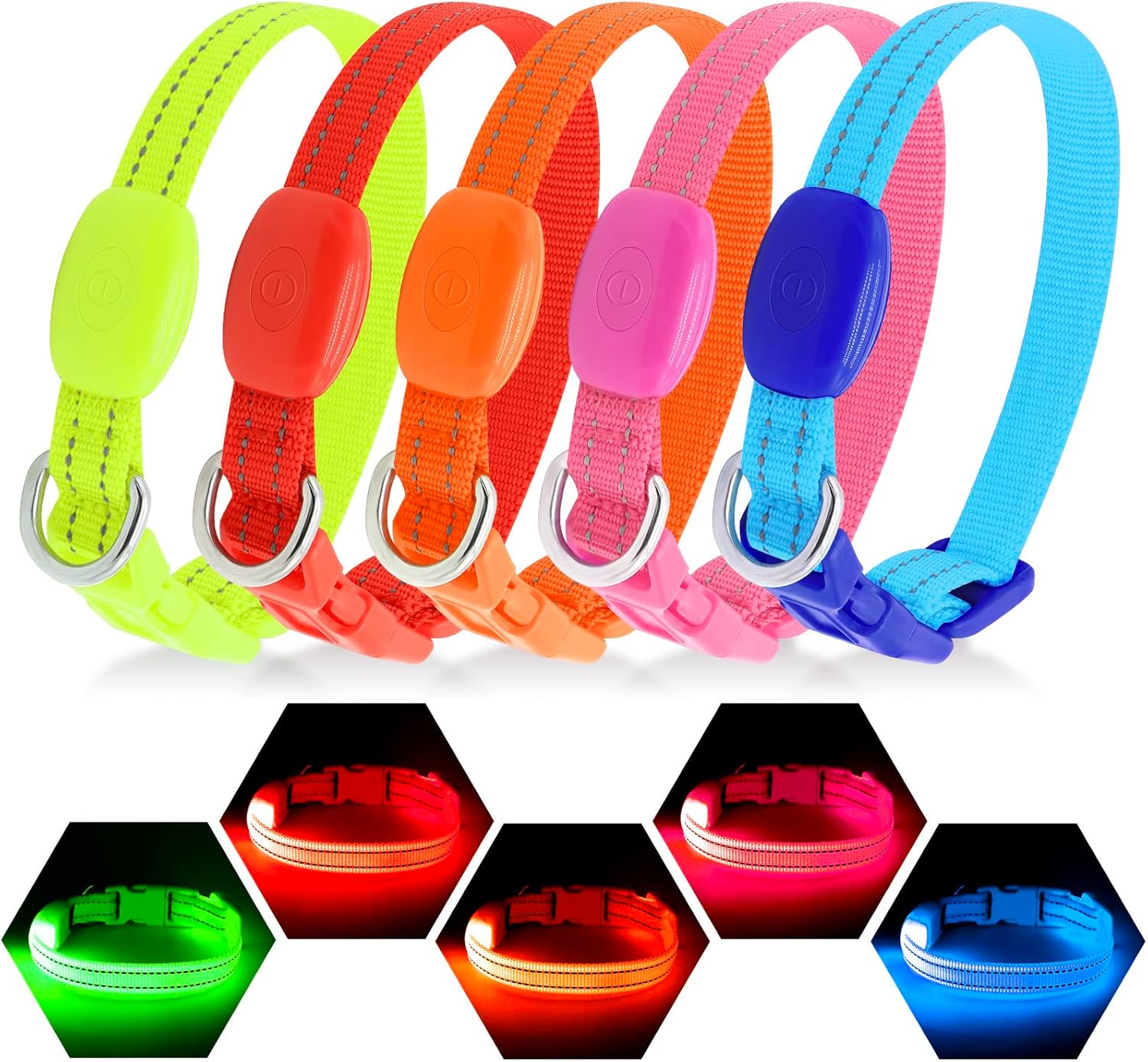 Visinite Light Up Dog Collars for Small Dogs,LED Dog Collar Light Rechargeable,Fully Adjustable Lighted Dog Collar,Glow in The Dark Dog Collars with Dog Lights for Night Walking,Blue - Image 7