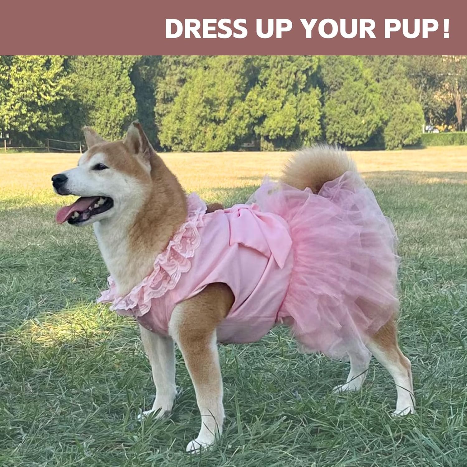 Luxury Dog Tulle Dress - Cute Princess Lace Wedding Dress with Flower Bowknot Multi-Layer Princess Tutu Skirt for Large Dogs - Pink, 5XL - Image 6
