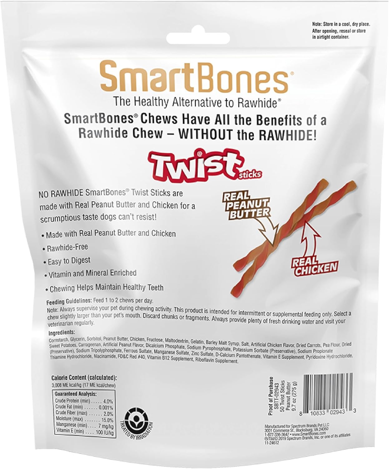 SmartBones Smart Twist Sticks With Peanut Butter, Rawhide-Free Chews For Dogs, 50 Count - Image 8