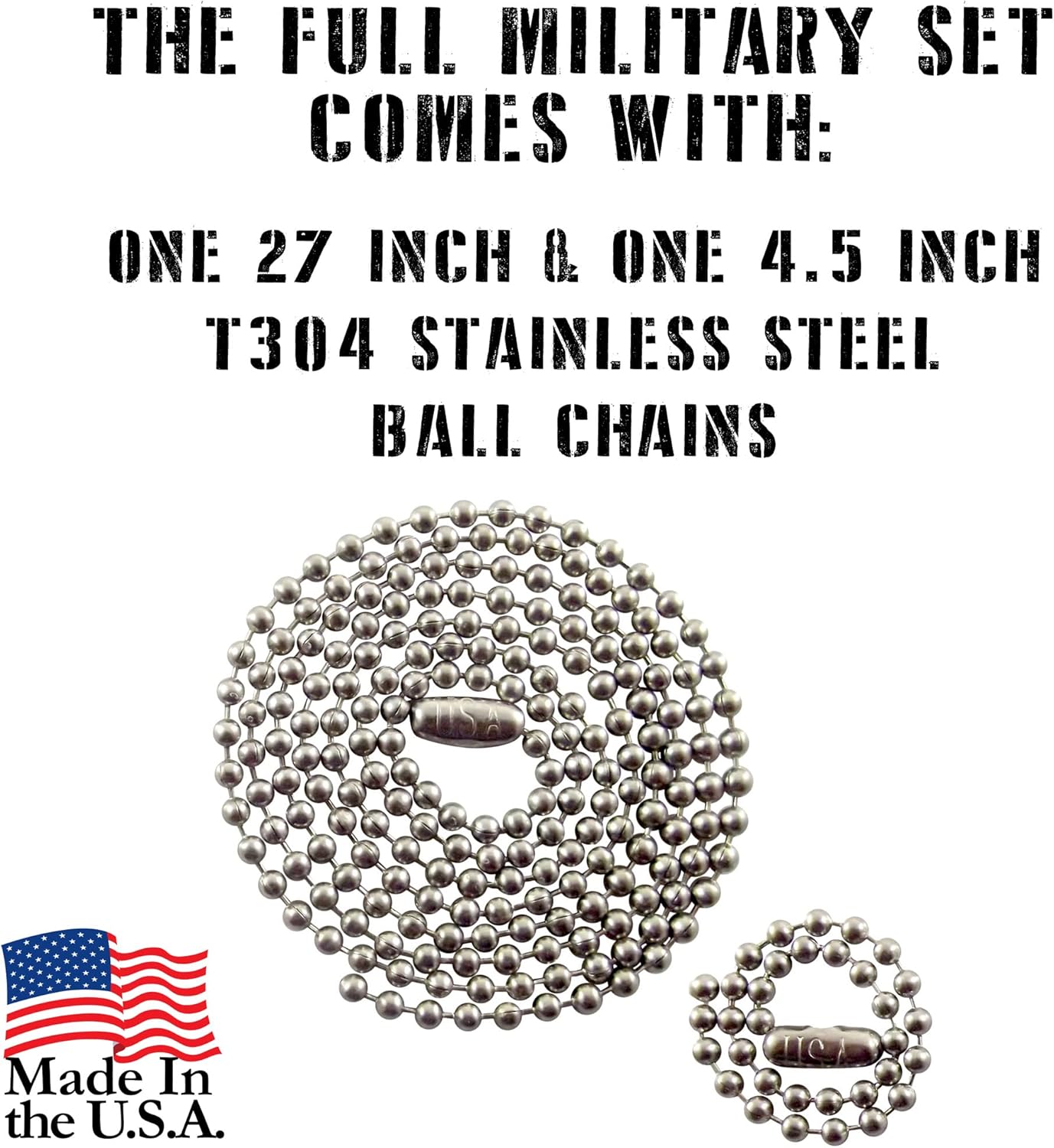 Personalized Military Dog Tags, 304 Stainless Steel, with Silencers and 304 Stainless Steel Military Chains, Replacement ID Tags for Active Duty Soldiers and Veterans - Image 2