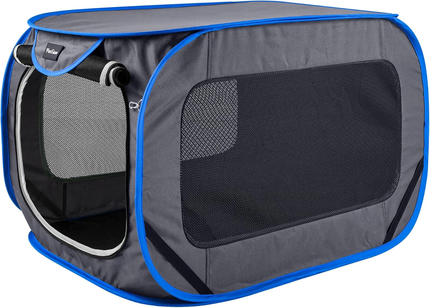 Large Pop Up Kennel,Collapsible Travel Pet Crate, Indoor and Outdoor Portable Dog Enclosure, Portable Pet Car Seat Kennel (Grey, Large) - Image 2