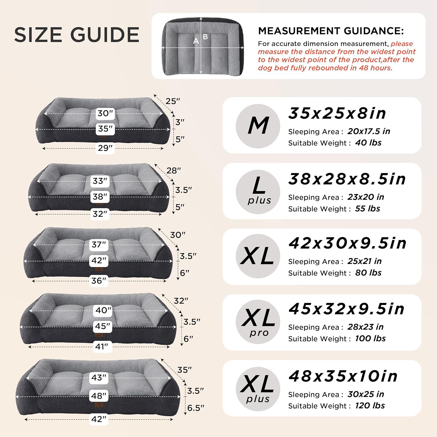 Bedsure SupportMax™ XL Orthopedic Dog Beds Large Sized Dog - As Seen on TV Extra Thick Supportive Dogs Couch with Waterproof Washable Cover, Extra Large Comfort Pet Sofa with Soft Sherpa, Grey, 42" - Image 4