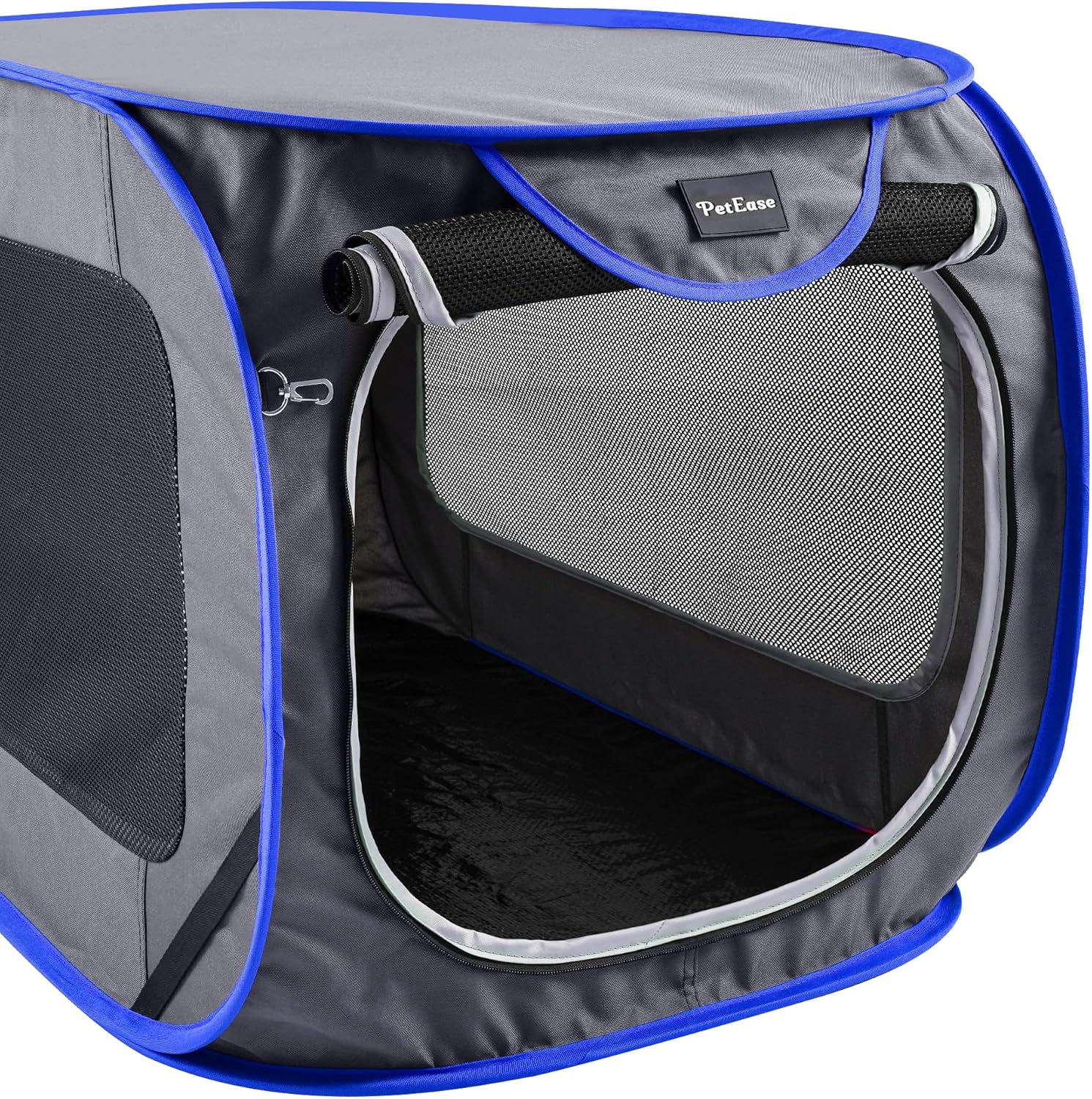 Large Pop Up Kennel,Collapsible Travel Pet Crate, Indoor and Outdoor Portable Dog Enclosure, Portable Pet Car Seat Kennel (Grey, Large) - Image 3