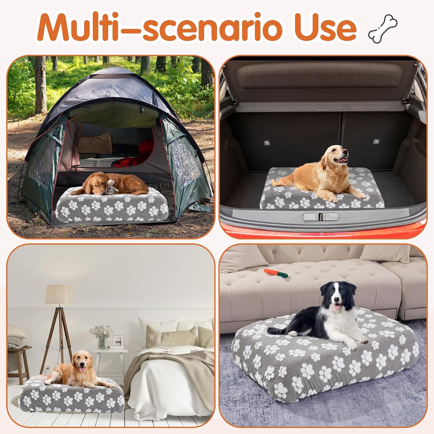BALAPET Washable Dog Bed Cover 100% Waterproof, Soft Plush Velvet Dog Bed Covers Replacement Only, Fitted Reusable Cover for Pet Mat Bed(44x35x6in) - Image 7