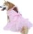 Luxury Dog Tulle Dress – Cute Princess Lace Wedding Dress with Flower Bowknot Multi-Layer Princess Tutu Skirt for Large Dogs – Pink, 5XL
