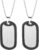 Cosmos 2 Pcs Military Dog Tags Stainless Steel Dog ID Tags Blank Tags Dog Name Tag with Ball Chains and Silicone Protective Case for Men Women Personalized Gift