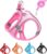 XXXS Pink Soft Mesh Dog Harness and Leash Set,No Escape Puppy Harnesses for Training Walking， Reflective Adjustable Puppy Vest for Small Medium Dogs, Cats (Pink, XXXS)