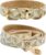 Leather Dog Collar and Leash Set, Check Pattern Dog Collar Leashes Metal Buckle Adjustable Durable for Small Medium Large Dogs (White, S(11.4-13.4IN))