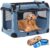 Petprsco Soft Collapsible Dog Crate, 40 inch Portable Dog Crates for Large Dogs, XL Dog Crate for Travel, 3 Door Foldable Pet Kennel with Durable Mesh Windows Indoor & Outside